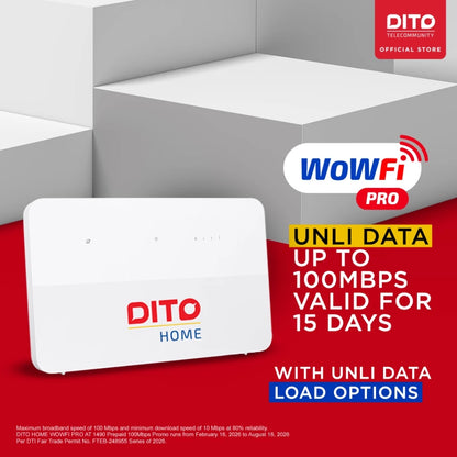 DITO Home WoWFi Pro w/ Unli Data for 15/30Days